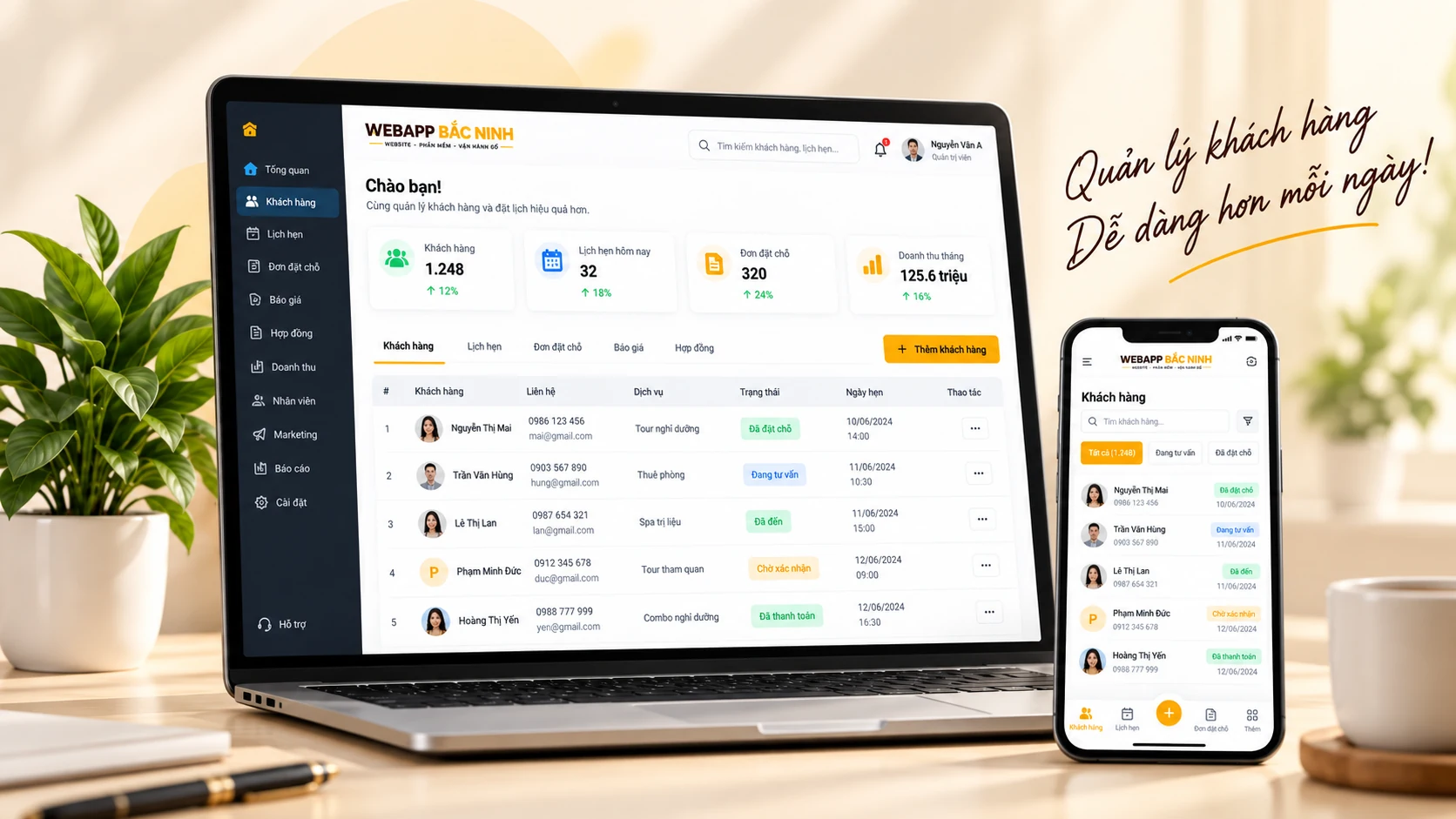 CRM / Booking cho doanh nghiệp dịch vụ